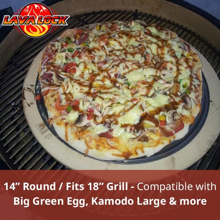 BBQgaskets.com Pizza Baking Stone EXTRA THICK 9/16" for Large Big Green Egg BGE (genuine imported earthenware) not ceramic - Image 5