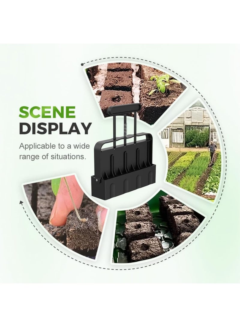 SYOSI Soil Blocker, 4 Cell Reusable Soil Blocker for Seed Starting 2 inch Soil Block Maker Seed Handheld Block Maker, Plant Label Marker for Garden Prep - Image 2