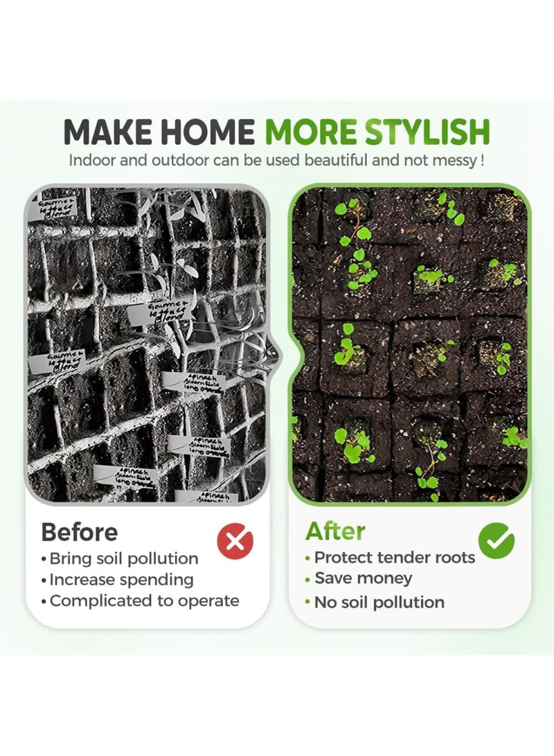 SYOSI Soil Blocker, 4 Cell Reusable Soil Blocker for Seed Starting 2 inch Soil Block Maker Seed Handheld Block Maker, Plant Label Marker for Garden Prep - Image 3