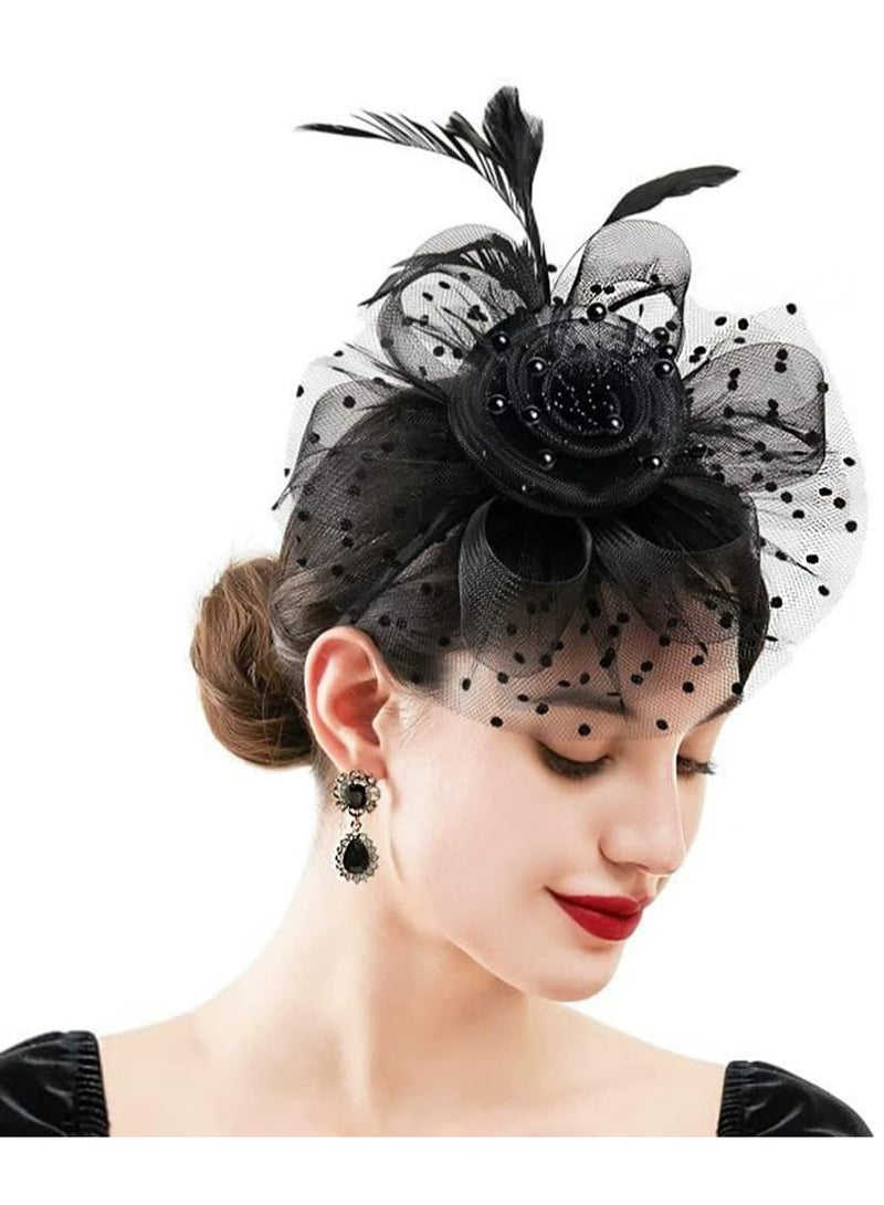 أوزيغالور قبعات زفاف نسائية مع مشبك ورباط شعر، مثالية لحفلات الاستقبال والحفلات. - Image 1