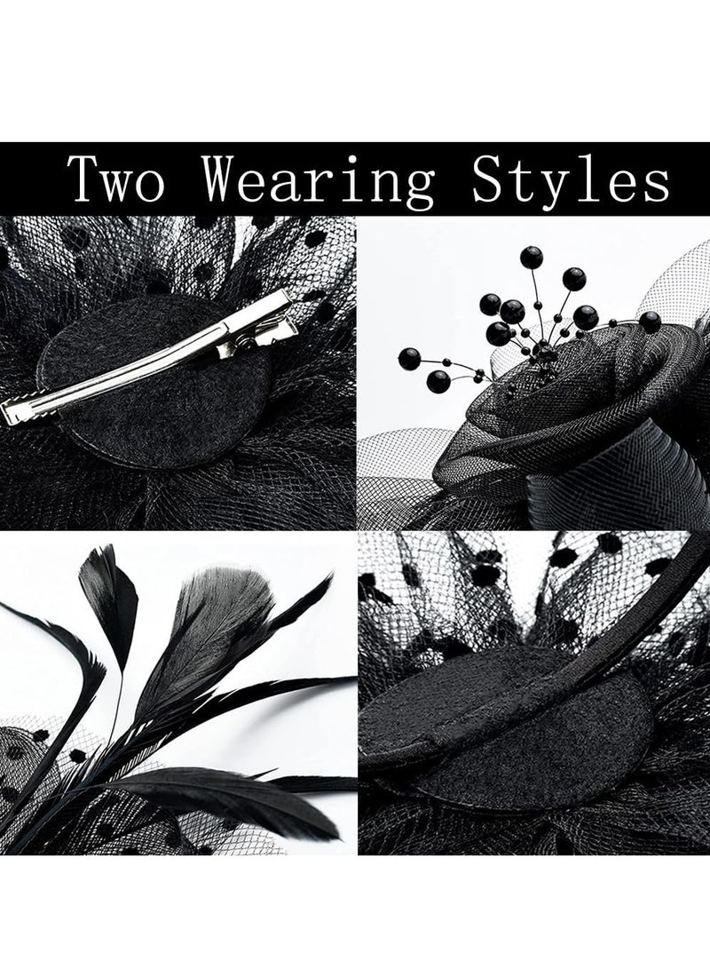 أوزيغالور قبعات زفاف نسائية مع مشبك ورباط شعر، مثالية لحفلات الاستقبال والحفلات. - Image 3