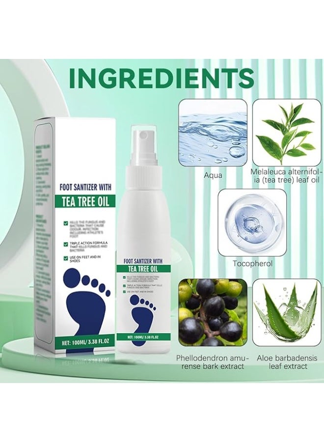 dssuoa 2Pcs Ximonth Foot Spray with Tea Tree Oil,Tea Tree Oil Feet Spray - Image 3