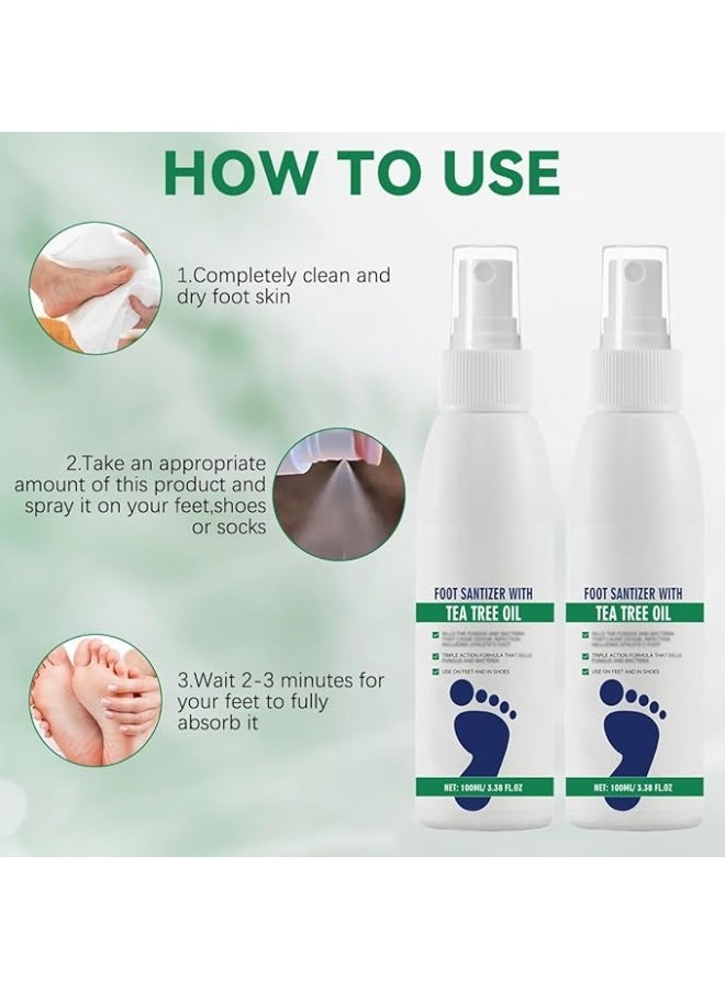 dssuoa 2Pcs Ximonth Foot Spray with Tea Tree Oil,Tea Tree Oil Feet Spray - Image 2