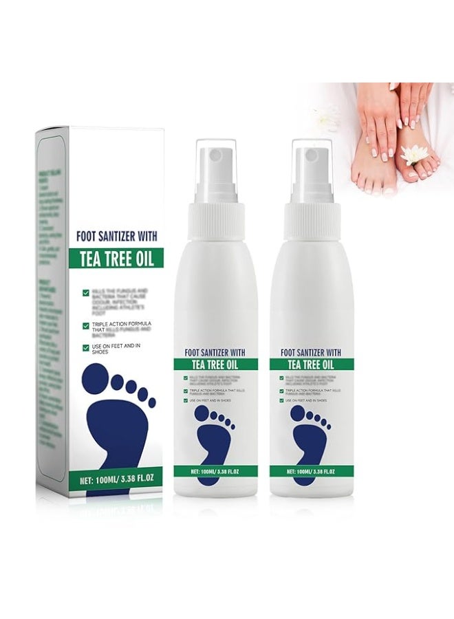 dssuoa 2Pcs Ximonth Foot Spray with Tea Tree Oil,Tea Tree Oil Feet Spray - Image 1