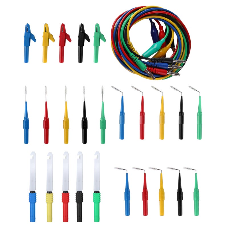 Test Line Kit 5 Test Probes 5 Clips Copper PVC - Nickel-Plated Probe Test Lead Set for Automotive Diagnostics and Electrical Engineering - Image 5