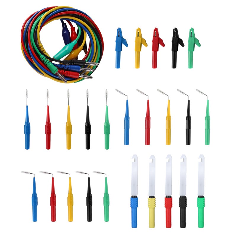 Test Line Kit 5 Test Probes 5 Clips Copper PVC - Nickel-Plated Probe Test Lead Set for Automotive Diagnostics and Electrical Engineering - Image 4