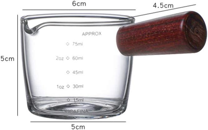 Clear Glass Coffee Mugs Glass Measuring Cup Mini Measuring Jug Thicken Coffee Milk Creamer Jug with Scale Milk Coffee Espresso Pitcher Baking Tool 75ML Espresso Glass - Image 4