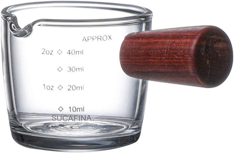 Clear Glass Coffee Mugs Glass Measuring Cup Mini Measuring Jug Thicken Coffee Milk Creamer Jug with Scale Milk Coffee Espresso Pitcher Baking Tool 75ML Espresso Glass - Image 3