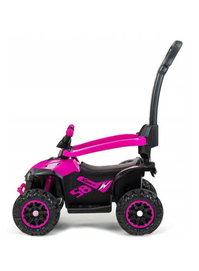 4-in-1 Pink Ride-On Push Car for Kids – Stylish ATV Design with Handle, Guardrail, Footrest & Storage – For Girls Ages 1-3** - Image 4