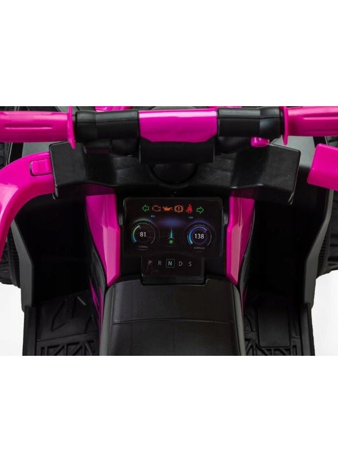 4-in-1 Pink Ride-On Push Car for Kids – Stylish ATV Design with Handle, Guardrail, Footrest & Storage – For Girls Ages 1-3** - Image 5