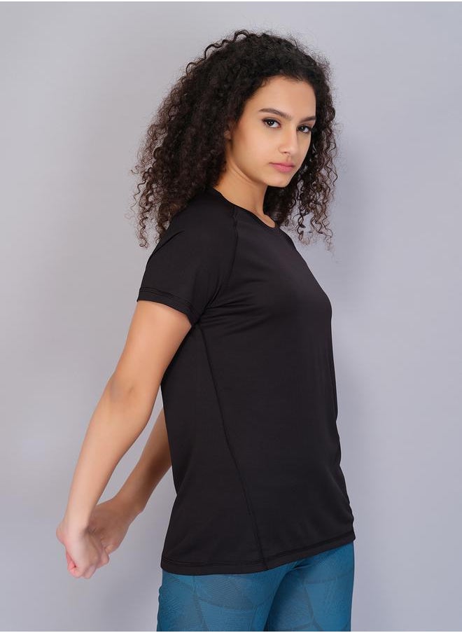 Technosport - Solid Slim Fit Crew Neck T-Shirt with Techno Cool by Styli - Image 1