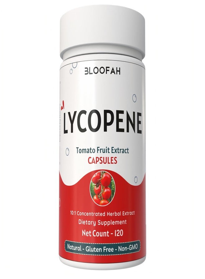 Bloofah 500mg Lycopene Supplement Tomato Extract 10:1 Capsules - 120 Count | 100% Pure, Non-GMO & Gluten Free Formula | Natural Carotenoid Supplement for Health and Wellness Support - Image 1
