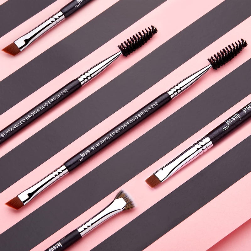 Jessup Eyebrow Makeup Brush Set Professional, Precision Define Sculpt, Flat Angled Spoolie Brushes, Cruelty-Free Synthetic Bristles 3PCS, T326 - Image 5