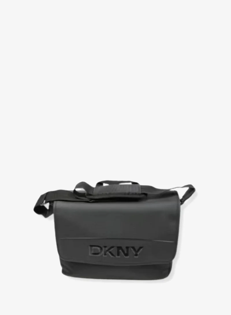 DKNY DKNY Men's Crossbody Messenger Bag with Embossed Logo and Adjustable Strap – Black (DKNY-5156)