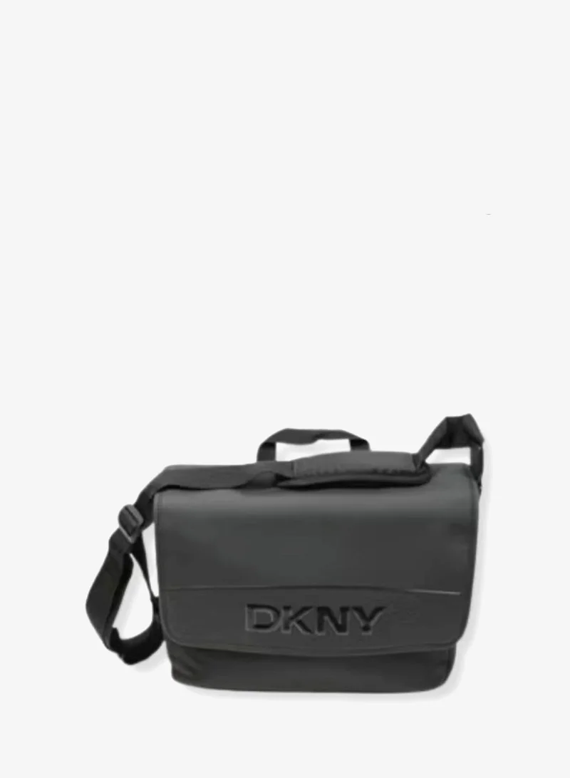 DKNY DKNY Men's Crossbody Messenger Bag with Embossed Logo and Adjustable Strap – Black (DKNY-5156)