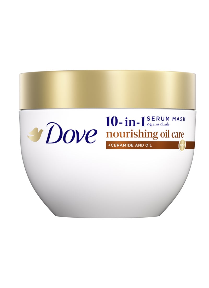Dove 10 في 1 قناع سيروم زيت العناية المغذي يغذي الشعر بعمق في 1 دقيقة - Image 1