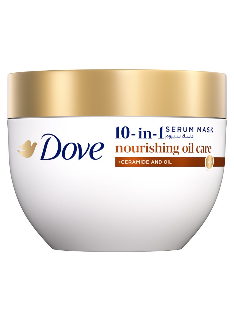 Dove 10 في 1 قناع سيروم زيت العناية المغذي يغذي الشعر بعمق في 1 دقيقة - Image 1