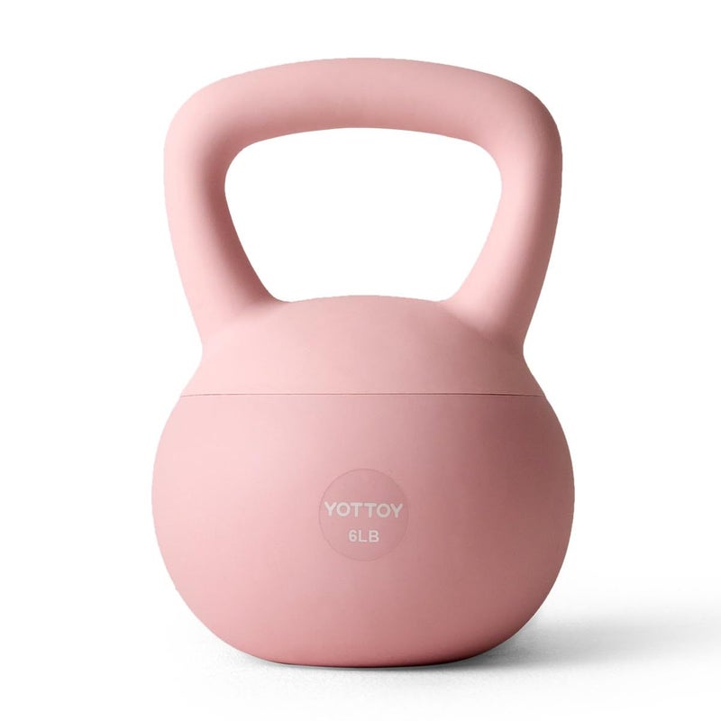 YOTTOY Soft Kettlebell,Kettlebell Anti-Slip Grip Weight for Home Workouts, Kettlebells Set Strength and Safety Guaranteed (Pink, 6 LB) - Image 1