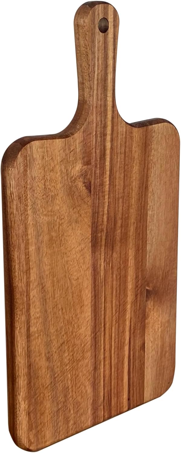 Cregugua 3 Pack 17x9 Inch Acacia Cutting Board Wood Serving Board with Handle Acacia Chopping Board for Home Kitchen Wedding Party - Image 5