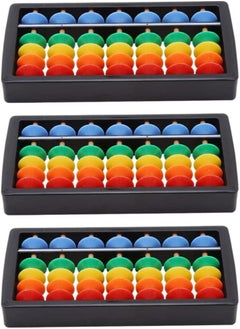 SYOSI Abacus 3pcs Chinese Abacus Rainbow Color Column Soroban Vintage Chinese Calculator Math Counting Tool Toy for Students Kid Adult Calculator Counting Tool for Kid Educational Brain Teaser Toys Gift  - Image 1