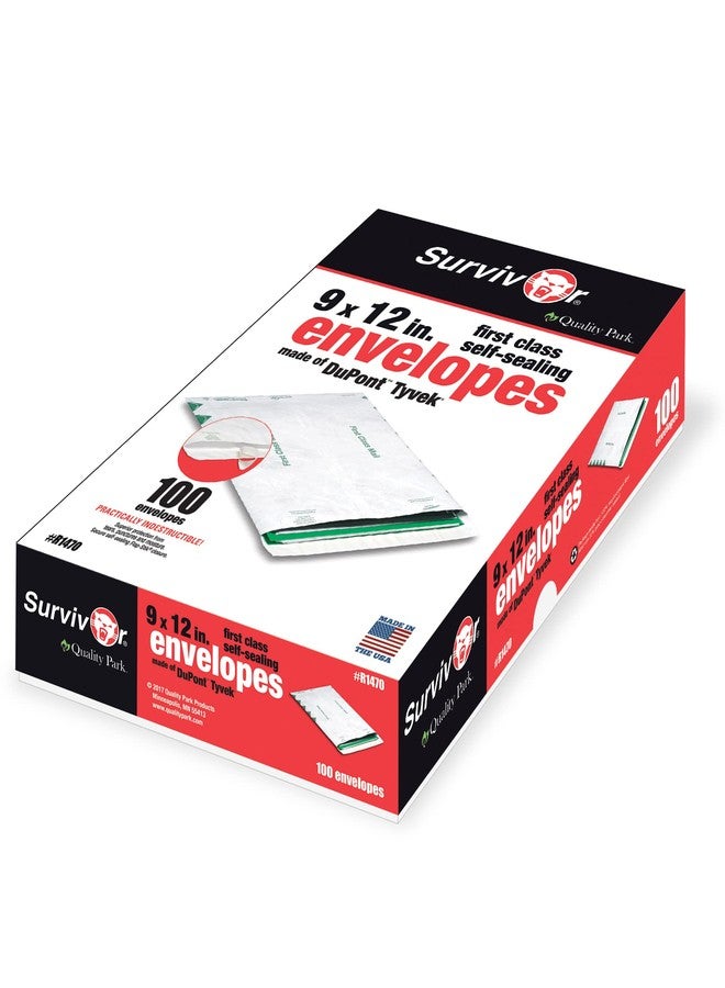 Quality Park Survivor R1470 Tyvek USPS First Class Mailer, 9 x 12, White (Box of 100) - Image 1