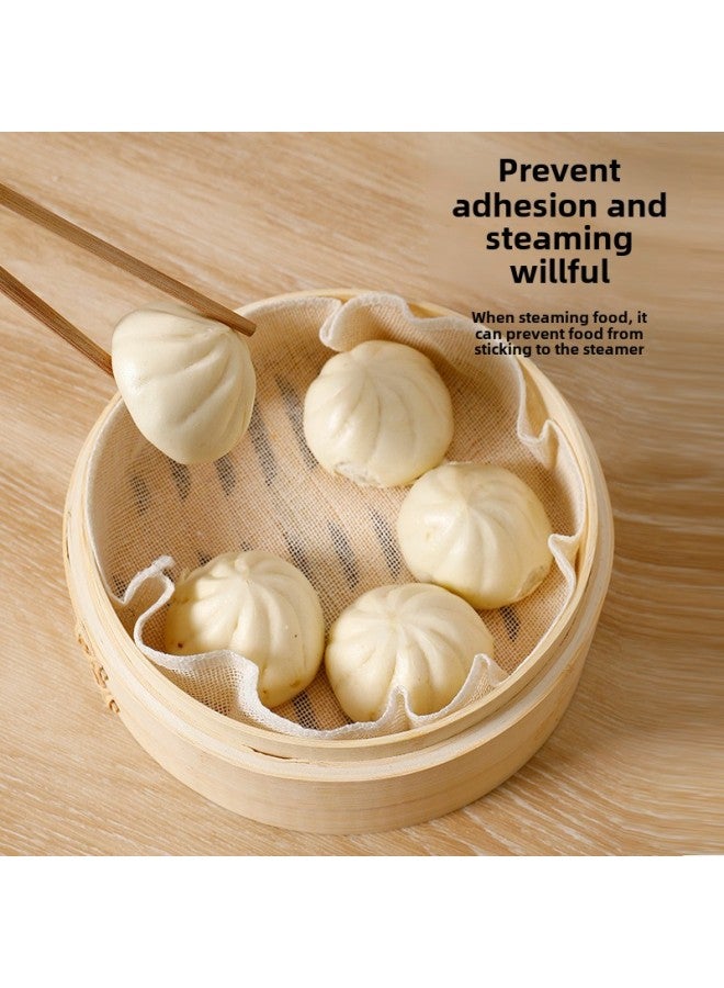 Household Steamer Cloth Steamed Buns Steamer Cushion Non-stick Steamer Steamed Bun Pure Cotton Gauze Steamer Cloth Steamed Buns Round Paper Cushion-Size:True Color|38*38cm 1 Piece - Image 1