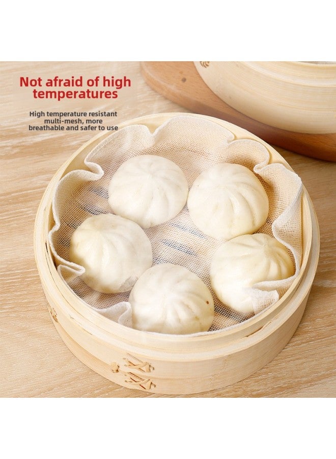 Household Steamer Cloth Steamed Buns Steamer Cushion Non-stick Steamer Steamed Bun Pure Cotton Gauze Steamer Cloth Steamed Buns Round Paper Cushion-Size:True Color|38*38cm 1 Piece - Image 2