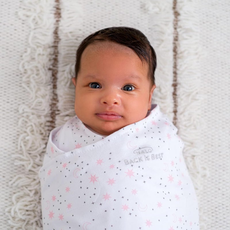 Halo Desert area eligible deliver Baby Sleeping Bag Swaddle | 1.5 TOG Sleepsack | 100% Cotton, Pink Moons Sleeping Sack for Newborn Babies | Easy Zip Access Nappy Change | Wearable Blanket Grow Bag | Boys & Girls, 4-6 Months Wear resistant upgraded material - Image 2