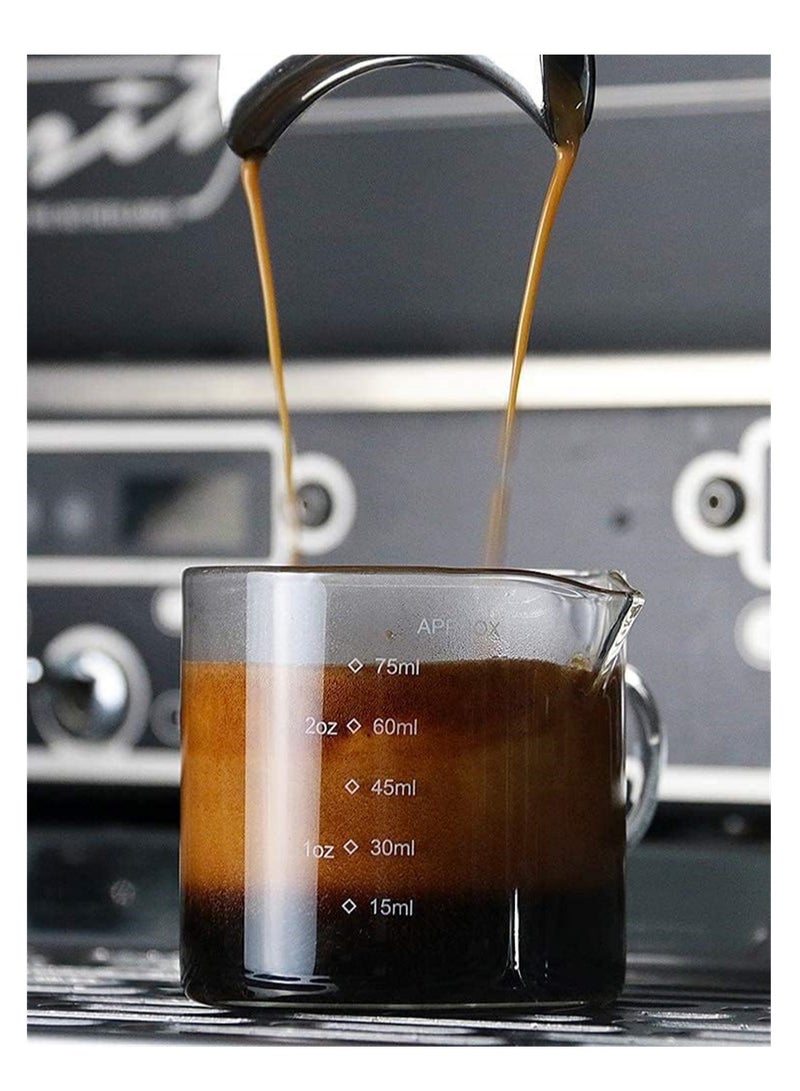 KASTWAVE Double Spouts Measuring Cup 2 Pack 75ML Glass Measuring Cup with Insulate High Borosilicate Glass Measuring Cup Two Scales OZ ML for Kitchen Restaurant Home Easy to Read - Image 3