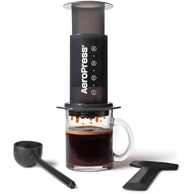 AeroPress Coffee And Espresso Maker  Patented 3In1 Brewing Technology Portable And Lightweight 10Oz Capacity Includes MicroFilters Scoop And Stirrer - Image 1