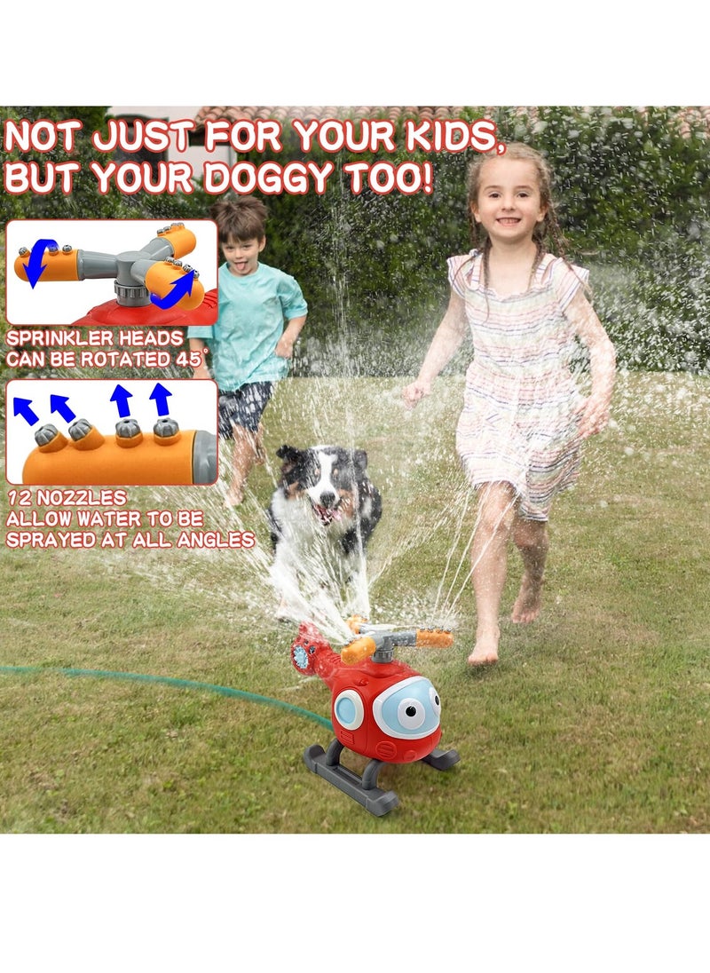 SYOSI - Outdoor Water Spray Sprinklers, 2 in 1 T Ball Set for Kids and Toddlers, Backyard Spinning Airplane Sprinkler Toy Tee Ball Game, Sprays Up to 8ft High Attaches to Garden Hose - Image 1