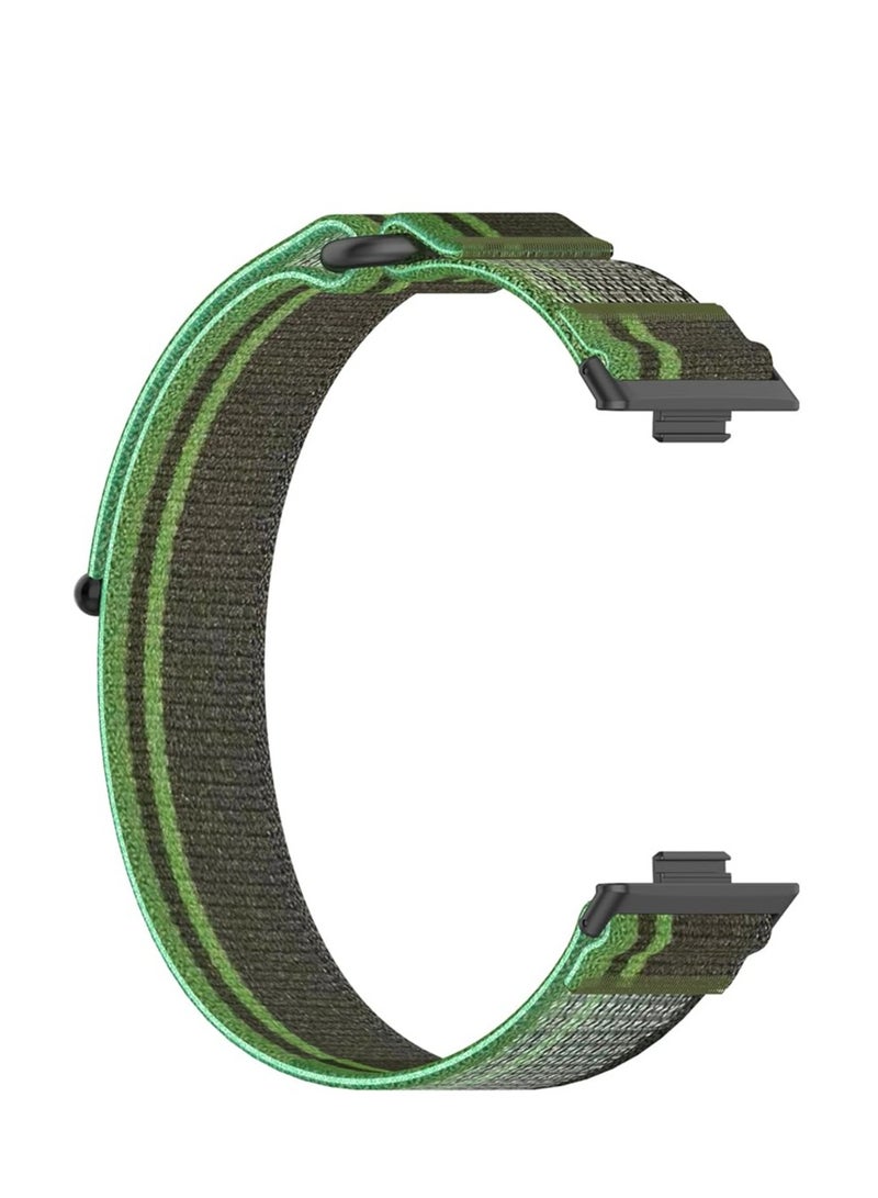 Nylon Strap Compatible with Huawei Watch Fit3 Soft Elastic Sport Strap for Huawei Watch Fit 3 Replacement Strap (DarkGreen)  - Image 3