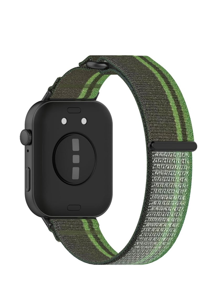 Nylon Strap Compatible with Huawei Watch Fit3 Soft Elastic Sport Strap for Huawei Watch Fit 3 Replacement Strap (DarkGreen)  - Image 2