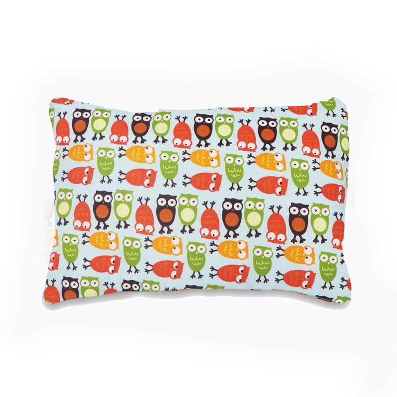 KRADYL KROFT Toddler Pillow with 100% Cotton Removable Cover - 20 X 15 Inches | Children Pillows | Baby Pillows - Happy Owls - Image 1