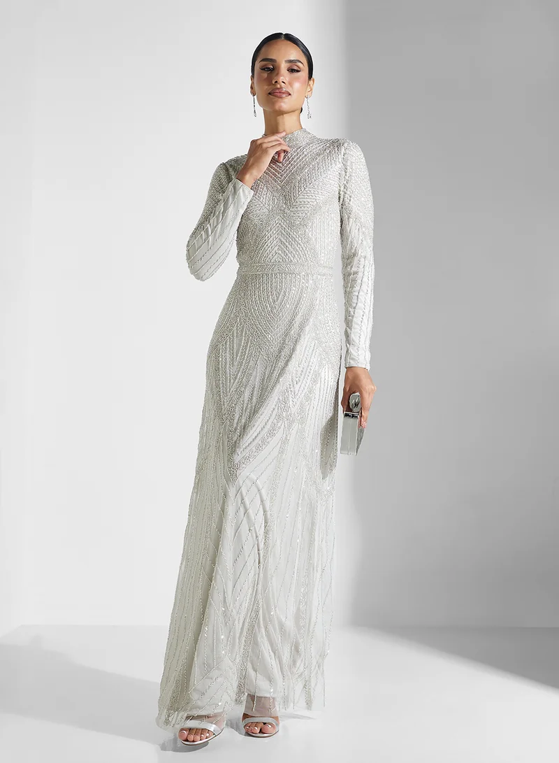 ماري Tia Restocked Embellished Crew Neck Dress