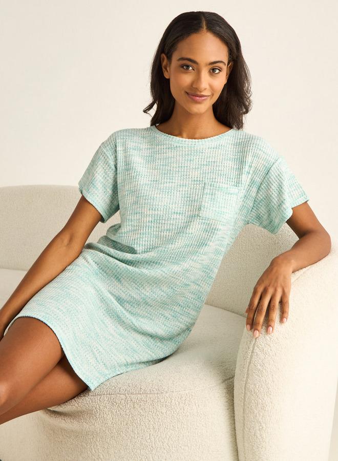 سبلاش فيڤ طقم قميص نوم بياقة دائرية قطعتين - Image 1