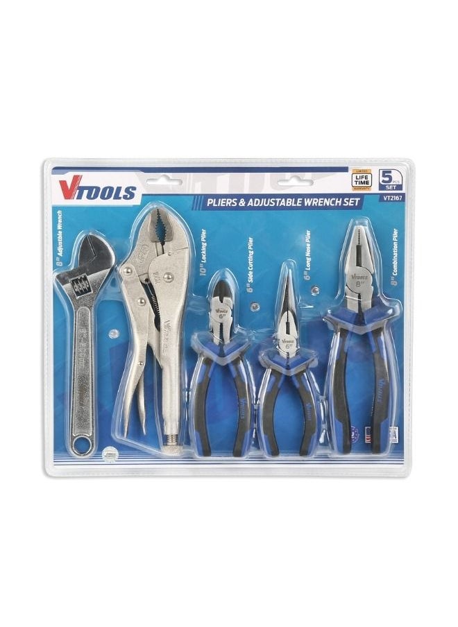 VTOOLS 5 Piece Plier & Wrench Set  - Image 3