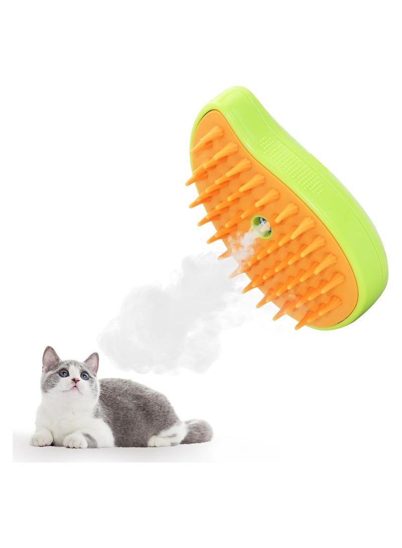 Loquat Cat Steamy Brush for Shedding and Grooming 3 in 1 Self Cleaning Pet Spray Comb for Cat and Dog Wet Cat Brush with Water Cat Sticky Brush for Massage and Removes Loose Fur - Image 1