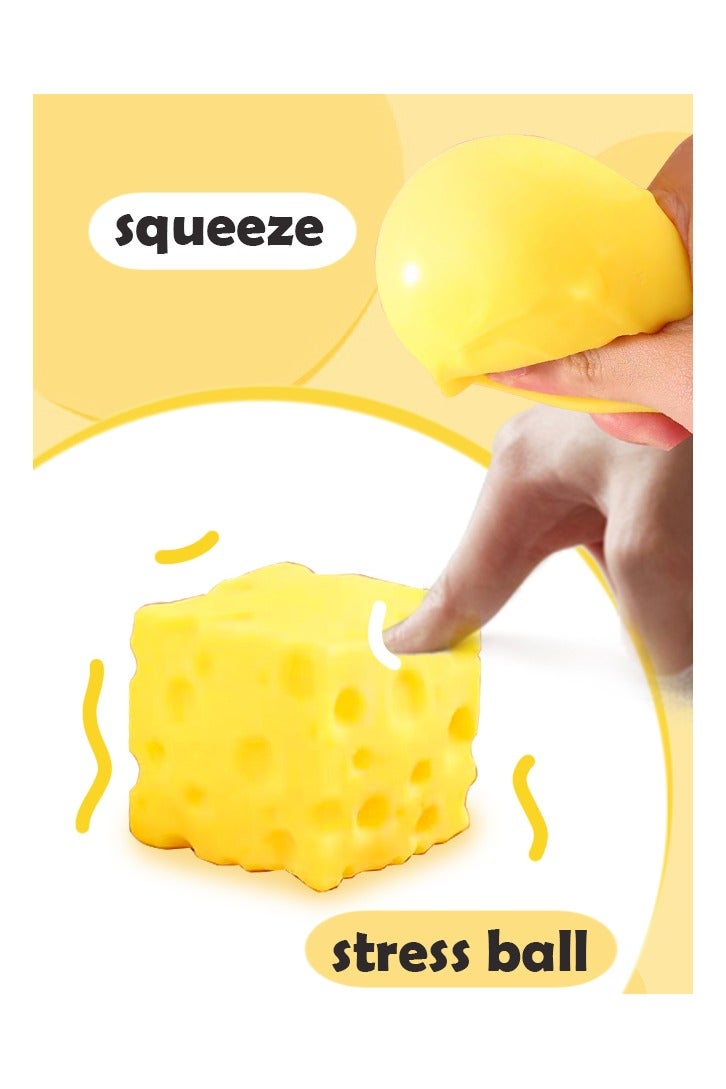 (Square)Cheese Squishy Cheese Stress Ball Squeezing Stress Relief Toy for Birthday Gifts, Partied, Decoration. - Image 2