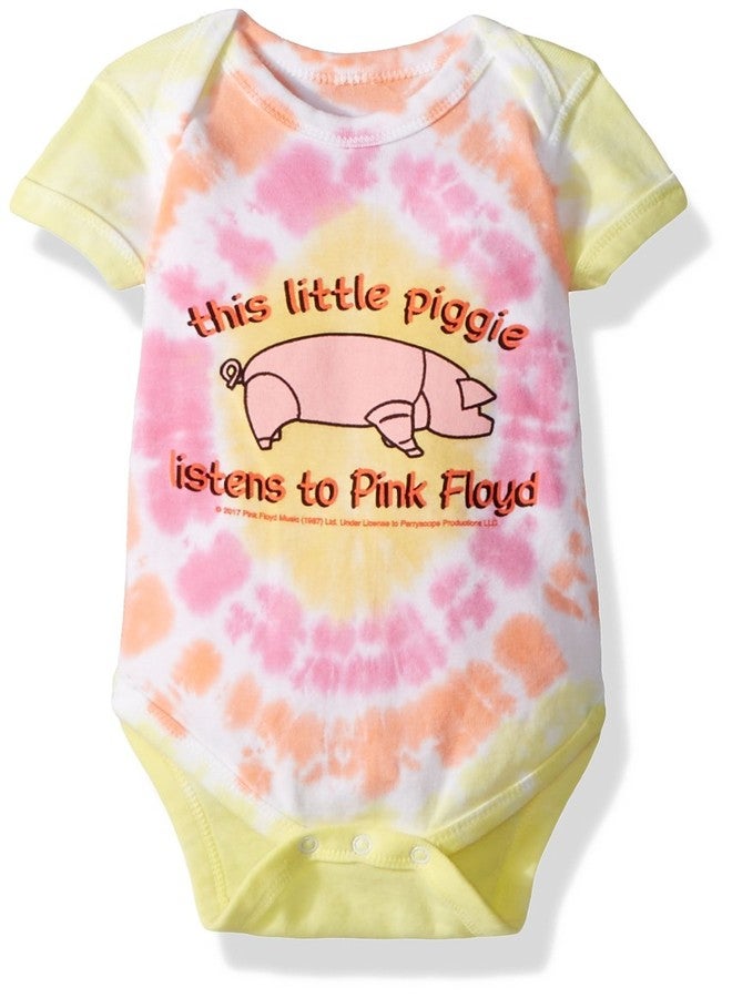 Liquid Blue unisex baby Pink Floyd This Little Piggy Onesie T Shirt, Tie/Dye, 0-6 Months US
