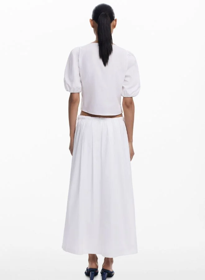 DESIGUAL White Embroidered Midi Skirt for Women | Best Price UAE