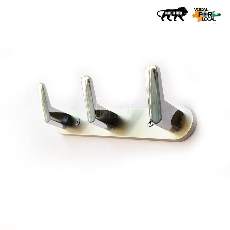 BTL 3 Peg Clothes Hanger for Wall Behind Door SSCPTwo Tone Finish Pack of 1 Piece BHK1R3SSCP SSCPTwo Tone - Image 3