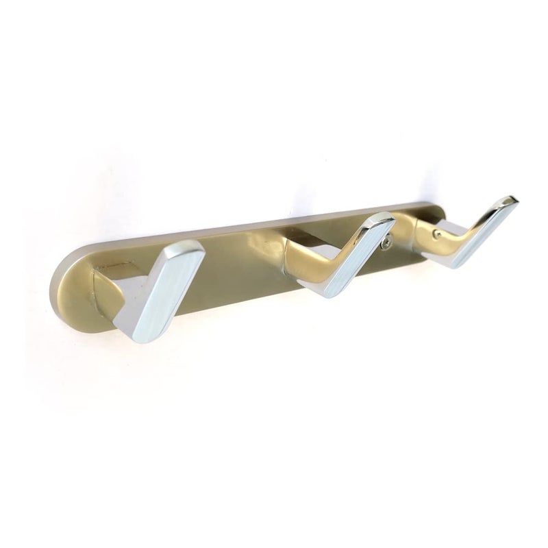 BTL 3 Peg Clothes Hanger for Wall Behind Door SSCPTwo Tone Finish Pack of 1 Piece BHK1R3SSCP SSCPTwo Tone - Image 1