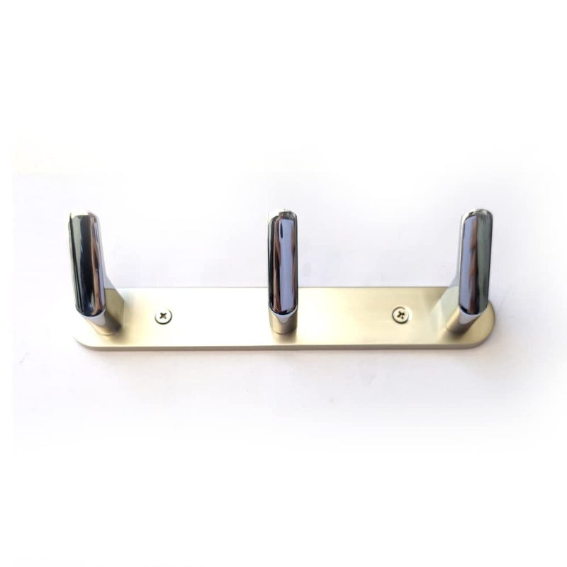 BTL 3 Peg Clothes Hanger for Wall Behind Door SSCPTwo Tone Finish Pack of 1 Piece BHK1R3SSCP SSCPTwo Tone - Image 2