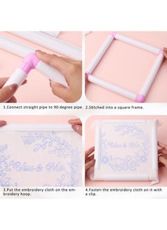Pllieay 3 Pack Square Embroidery Hoops, Plastic Cross-Stitch Hoops, Plastic Clip Frame For Embroidery, Embroidery Quilting Frames (6X6", 8X8", 11X11")…  - Image 3