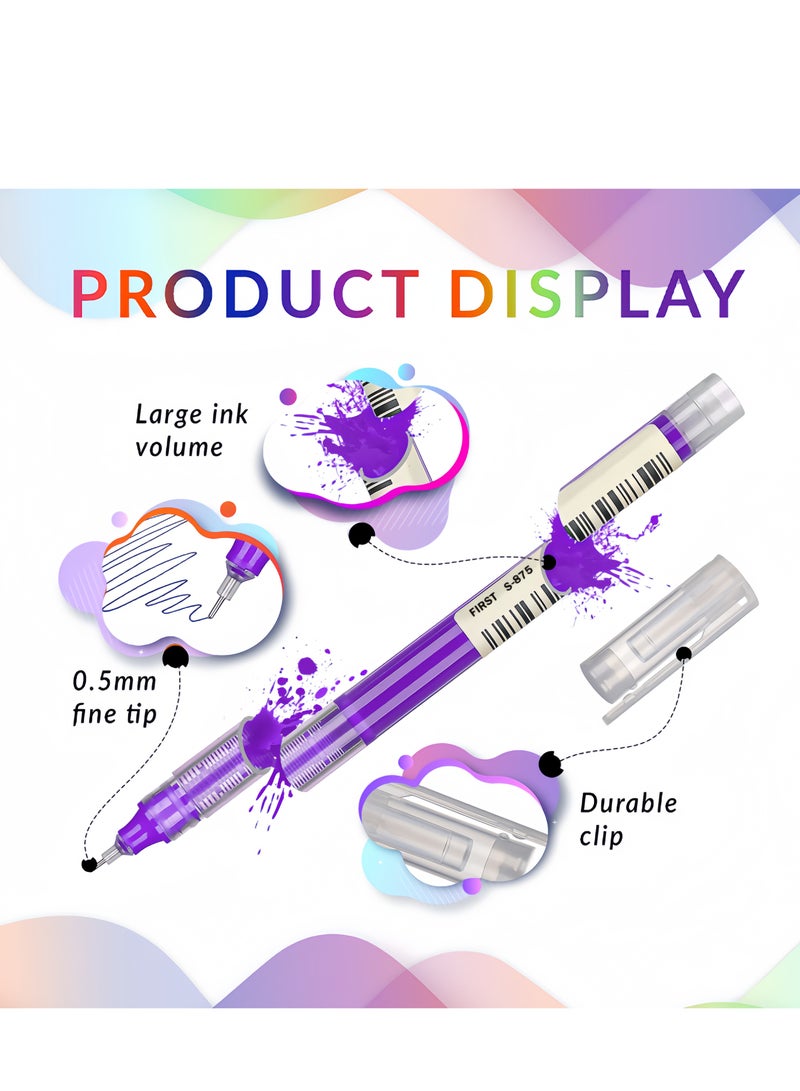 24-Piece pens liquid ink rollerball pens fine tip colored rollerball pens smooth writing multiple colors journal supplies sketch notes drawing office art back to school - view 3