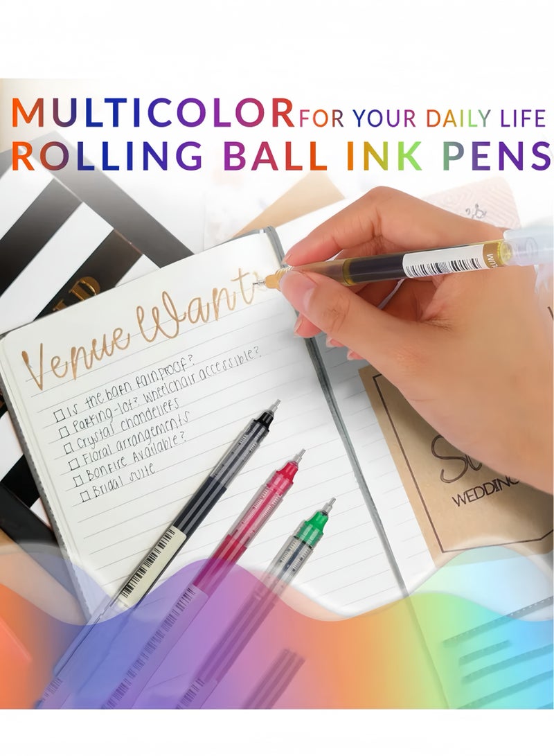 24-Piece pens liquid ink rollerball pens fine tip colored rollerball pens smooth writing multiple colors journal supplies sketch notes drawing office art back to school - view 5