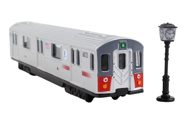 Daron MTA Diecast Subway Car Silver Medium - Image 1