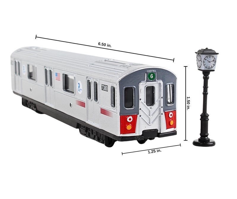 Daron MTA Diecast Subway Car Silver Medium - Image 3