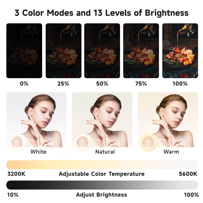 MagLoop 8"" RGB Ring Light with Overhead Camera Mount Overhead Phone Mount with RGB Fill Light for Articulating Arm Phone Mount for YouTube Live Stream Cooking Nail Video Recording - Image 2